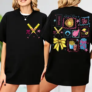 Coquette Softball T-Shirt, Personalized Softball Mom T-shirt, Game Day Tee