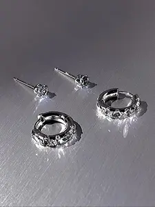Women's Elegant Rhinestone Stud Earrings Set, Copper Zirconia Jewelry for All Seasons, Fashionable Lightweight Design