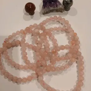 HANDMADE ROSE QUARTZ CRYSTAL BRACELET
