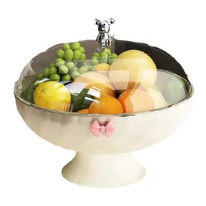 Fruit Tray for Living Room Household Use 2025 New High-End Tea Table Light Luxury Style Elegant Design Dry Fruit Tray with Drainage
