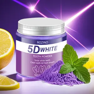 ROZINO 5D White Tooth Powder - Snow White Teeth & Fresh Breath - Activated Carbon Formula - No Sensitivity - Dental Care Solution