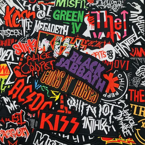 10 Rock Band Patches Random Iron-On Patch Fashion Embroidered Clothing Badge, Heavy Metal Classic Modern Sewing