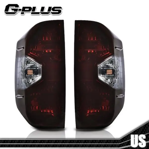 G-PLUS Car Light Set, Rear Tail Light Assembly Pair - Maroon Brake Lamps for 14-21 Toyota Tundra Car Modification