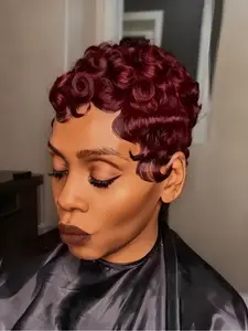 Pixie Cut Wigs Human Hair Wigs Short Curly Pixie Cut Full Machine Made Wigs Kinky Curly Wig