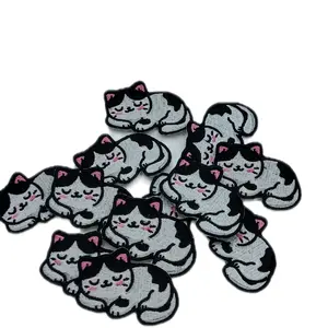 Custom Embroidery Patch - Sleeping Cat Small Size 3 Inches