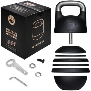 Adjustable Kettlebell 12-20.5KG | 18 Weight Settings | Competition Style Home Gym Equipment