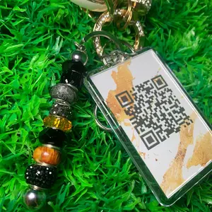 Custom QR code keychain Metal Coating Plastic