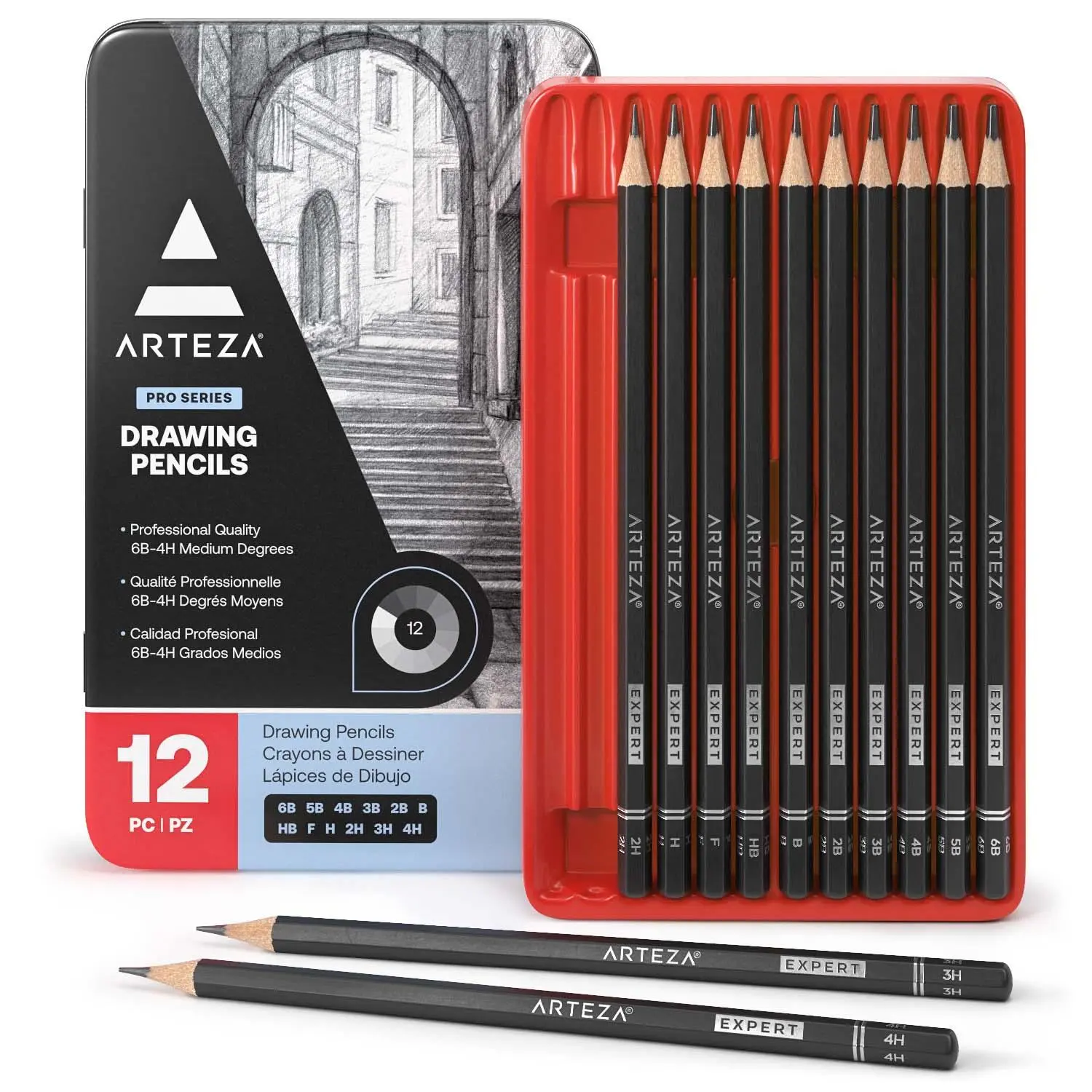 Arteza® Pro Series Graphite Cores Drawing Pencils Set, 12-Piece - ARTZ-8106