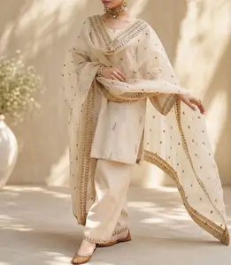 Aab | 3 PC Organza Dupatta