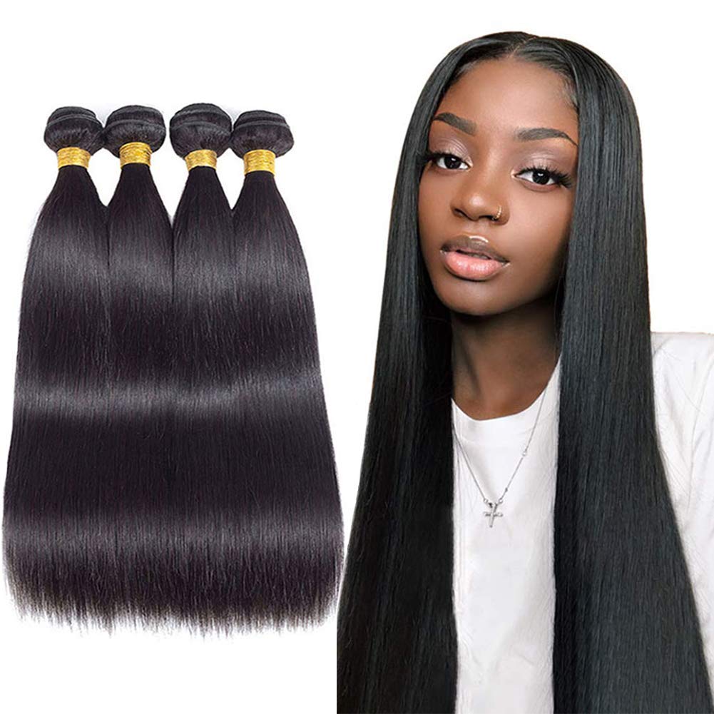 30 Inches Hair Extensions 12A Grade Brazilian Virgin Straight Human Hair  Bundles  Luxury Salon Quality Brazilian Virgin Bundles 100% Human hair Straight Body Wave Loose Wave Deep Curly Bundles Glossy Hair bundles hair extensions