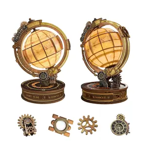 Star Trail Globe Bookshelf Handmade Assembly Model Wooden Design, DIY Toy Kit for Family Friends Birthday Gift, Perfect for Halloween Christmas New Year