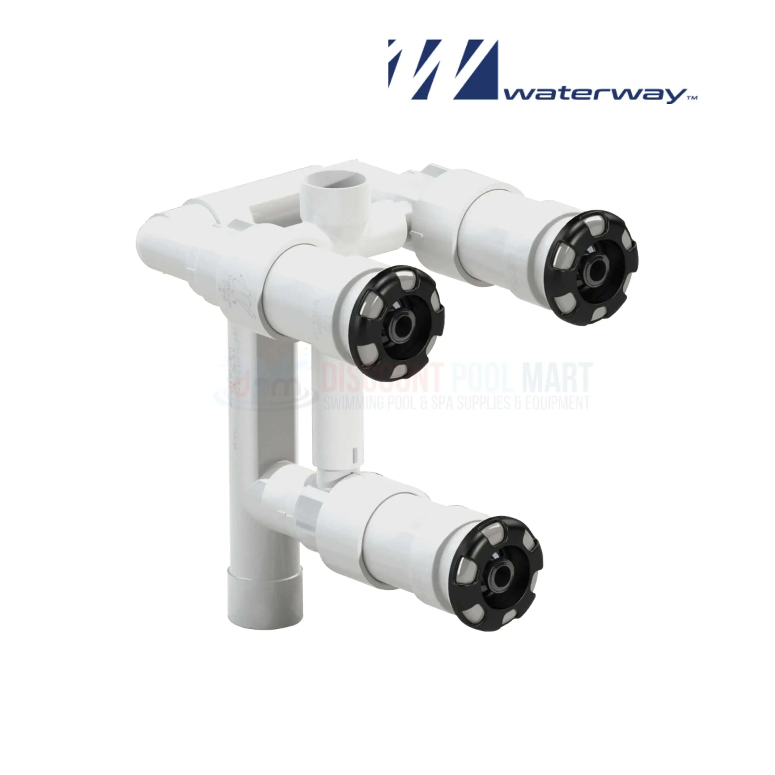 210-3510G | Waterway 3-Jet Straight Body Gunite Manifold 9" w/ Internals