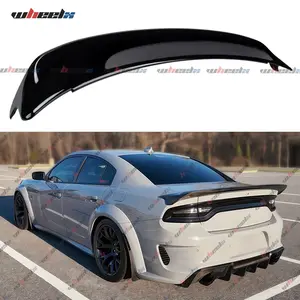 For 2015-2023 Dodge Charger Highkick Trunk Spoiler Wing Lip With Extended Length Design ( Gloss Black/ Matte Black )