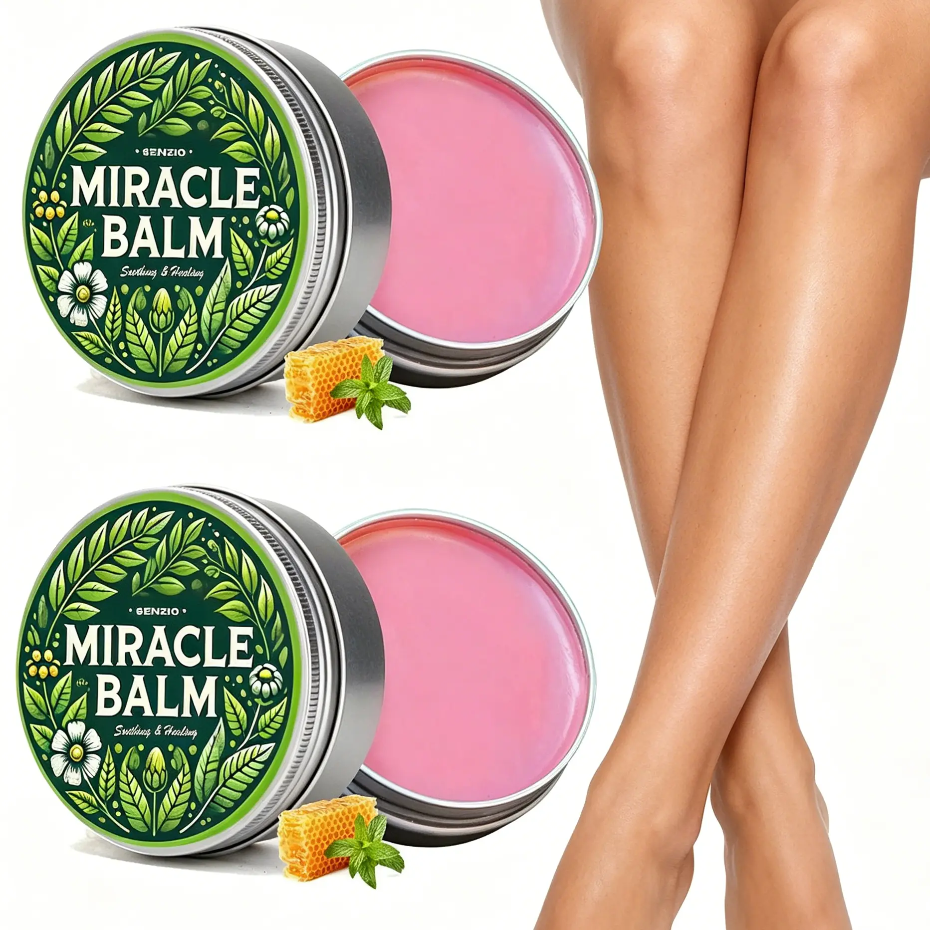 Senzio Miracle Balm Leg Care Cream - 1.05oz Gentle All-Skin-Types Formula for Relieving Swollen Legs, Muscle Discomfort
