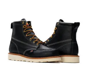 Thorogood - American Heritage – 6″ Black Moc Toe – MAXWear Wedge™