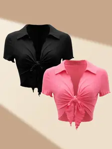 Summer New Trendy Women's Short Sleeve Cardigan Outerwear Set, Casual Fitted Two-Piece, Plain Pattern, Perfect for Daily Wear