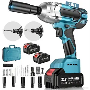 23 in 1 Cordless Impact Wrench Kit with 2 Batteries 3000mAh Li Ion 12 Inch Impact Gun Set Includes Sockets Drills Screws Case for Automotive DIY Home Repair