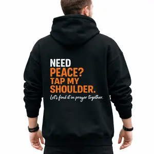 Finding Stillness Side By Side – Long Sleeve Hoodie with Prayerful Support Message