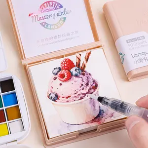 Tearable Watercolor Paper Pad Full Cotton Pulp Thickened Art Student Drawing Children Coloring Kawaii Mini Bean Notebook Art Sketchbooks