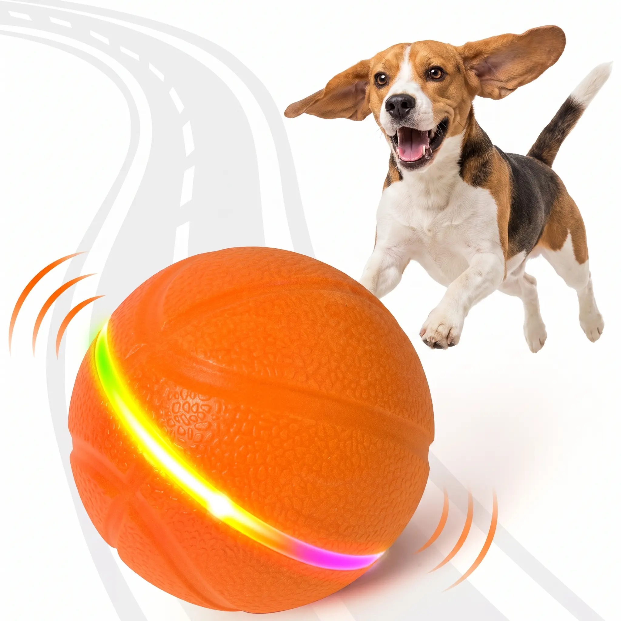 Smart Auto Bouncing Ball for Dogs, Interactive Pet Toy with G-Sensor Touch Activation, Rechargeable 2-in-1 Fetch & Auto Play Modes, 2 Speed Settings, 100% Pet-Safe TPU, Washable, Suitable for Small Medium Large Dogs