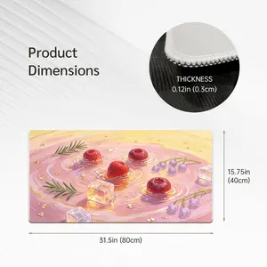 LIVEKEY 40x80cm Large Mouse Pad, Aesthetic Floral Daisy Desktop Accessory, Non-Slip Base, Reinforced Edges, Green Yellow Grid, for Gaming & Office Use, PC & Laptop Office Desk Accessories