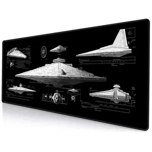 Star Destroyer Pattern Mouse Pad, 1 Count Large Keyboard Mouse Pad, Desk Mat for Gaming, Office Desktop Computer Laptop Mouse Pad, Desk Accessories