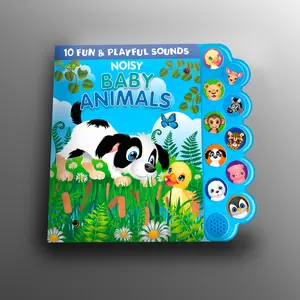 Sensory Cute Early Learning Book for Preschool Kids - Noisy Baby Animals Book with 10 Fun Sounds, Colorful Pages, and Sound Buttons