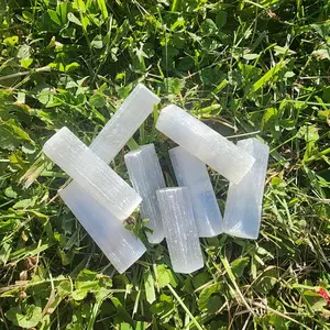 Satin Spar Selenite Natural Wand plate  crystal charging