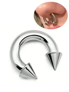 Stainless Steel Spike Nose Ring, Fashionable Nose Ring for Women & Men, Body Jewelry for Party, Daily Clothing Decor, Trendy All-match & Exquisite Jewelry for Birthday Gift, Nose Piercing Jewelry