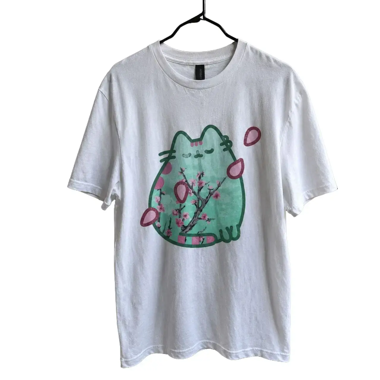 Pusheen Cherry Blossom Graphic T Shirt Kawaii Cat Y2K Aesthetic Unisex Gift For Cat Lovers