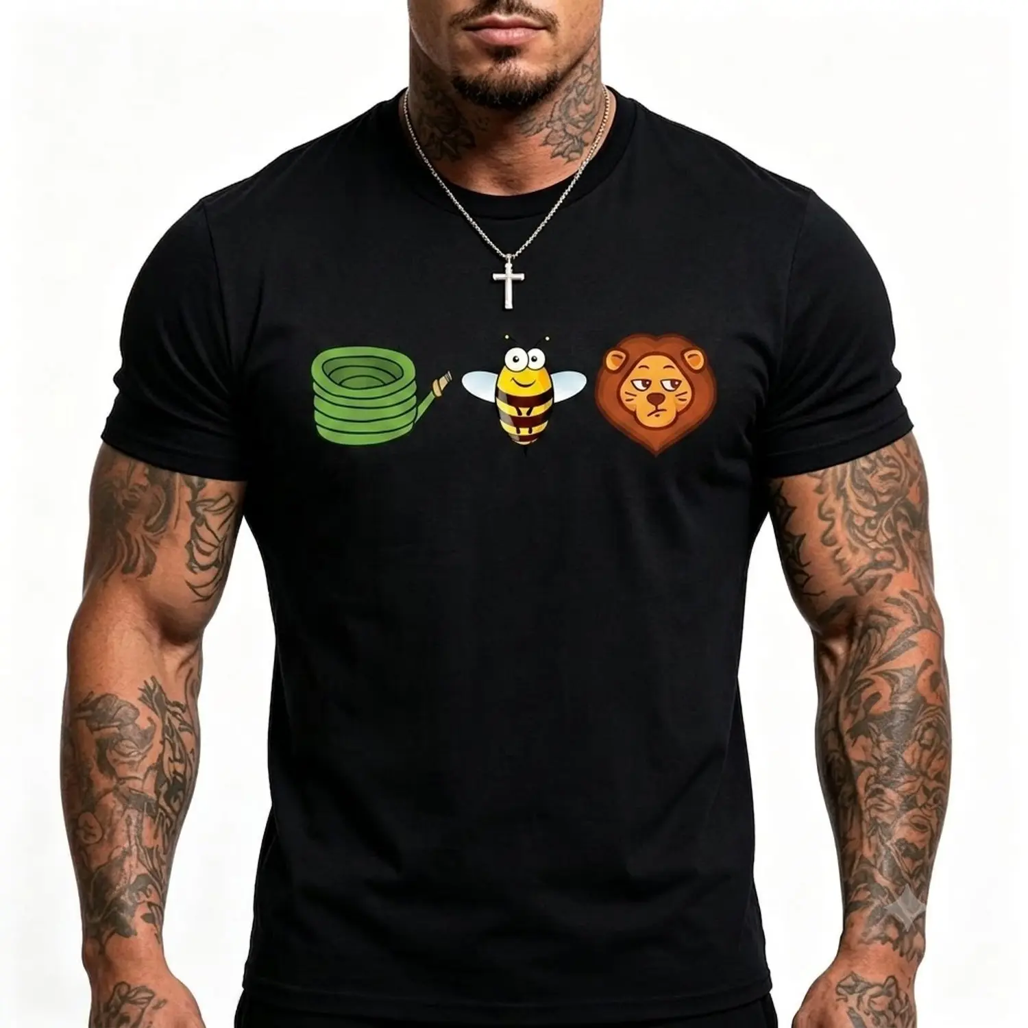 Hose Bee Lion s Men Short sleeve T shirts Crew Neck Tees Casual Graphic Animal Print Urban Trendy Everyday Comfortable Fit Breathable Menswear Top