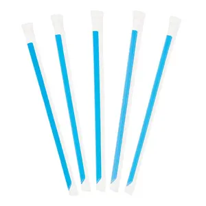 Individually Wrapped Blue Plastic Straws (9" Length/6mm Diameter) - 2500 Pieces