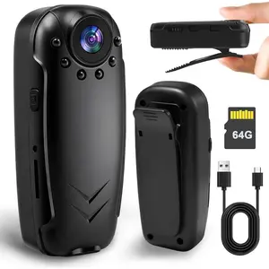 Mini Body Camera with Audio and Video Recording -64G POV Camera Action Cam Thumb Size Hands Free Body Worn Cameras - Wearable Camcorder
