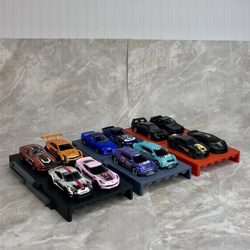 2 Pack 1:64 Transforming Stackable Parking Garage Display | Modular Diecast Stand for Hot Wheels, Matchbox & Tomica