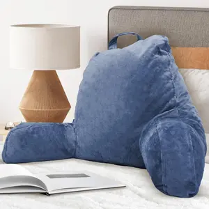 Standard Reading Pillow with Armrest -   Pillow for Bed with Arms, ,  Support - with Shredded Memory  and Washable Cover - Sitting Up in Bed, Couch or Floor