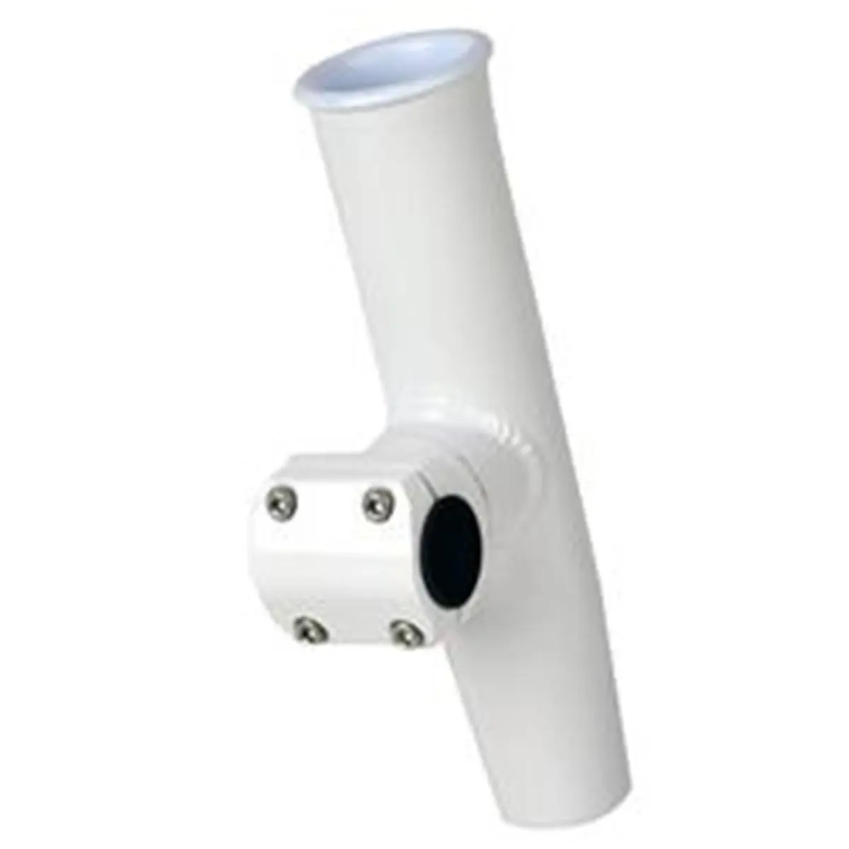 212 MAIN Adjustable Mid-Mount Clamp-On Rod Holder, Powder-Coated Aluminum Fishing Organizer Accessory, White, Includes Sleeve & Hex Key, Fits 7/8" or 1" OD Rails, Anodized Casting Rod & Reel Accessory