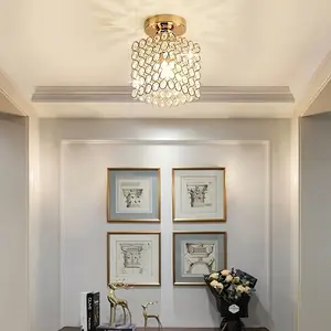 Mini Crystal Ceiling Light Fixture, Modern Indoor Pendant Lamp, E26/e27 Base, Home Ceiling Lighting, Indoor Lighting, for Hallway Bedroom Bathroom Kitchen