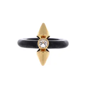 Pre-owned Tiffany & Co. x Pharrell Williams Titan Ring 18K Yellow Gold with Titanium and Diamond by Rebag