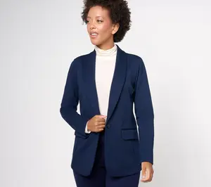 Tailored by Susan Graver Regular Smart Ponte Knit Blazer