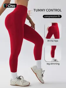 Women's Seamless Sporty Yoga Pants, High Waist Tummy Control, 92 Nylon Fabric, Comfortable Breathable, Multi-Scene Wear, Spring Summer Colors