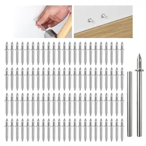 Non-Marking Double-Headed Skirting Board Nails, No-Drill Wall Mounting Nails for Baseboards & Wall Panels, Damage-Free Installation Kit for Furniture Trim, Cover Plates & Home Repair Use