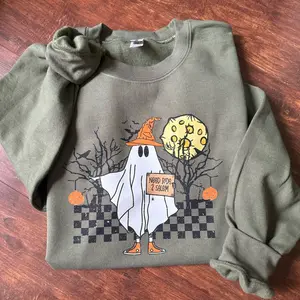 Need Ride 2 Salem Witchy Ghost Halloween Crewneck Sweatshirt