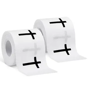Christian Cross Cotton Athletic Tape, 2 Inch by 23 Feet Sports Wrap with Jesus Pattern Design, Soft Breathable Wrist Support Wrap for Soccer and Gymnastics, Practical Multi Sport Gear and Meaningful Christian Church Gift