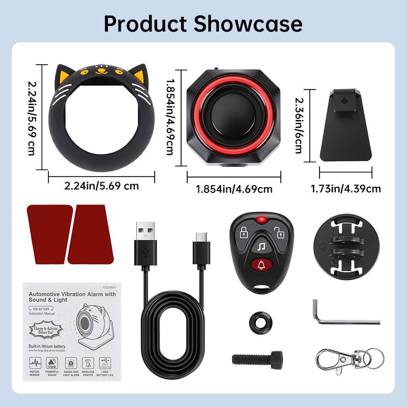 Car Alarm System, 120dB Siren Alarm Car Alarm System with Motion Sensor Alarm & Red Light, Wireless Remote Anti Theft Car Device, Vehicle Security Alert Security Lights for Car, RV, SUV, Truck(Upgrade 5.0)