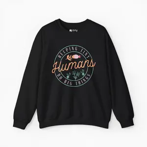 Helping Tiny Humans Do Big Things Sweatshirt – Unisex Crew Neck Long Sleeve Cotton-Blend Pullover, Comfortable Casual Streetwear Top, Hipster Hip Hop Cloud Outfit, Everyday Wear for Men & Women