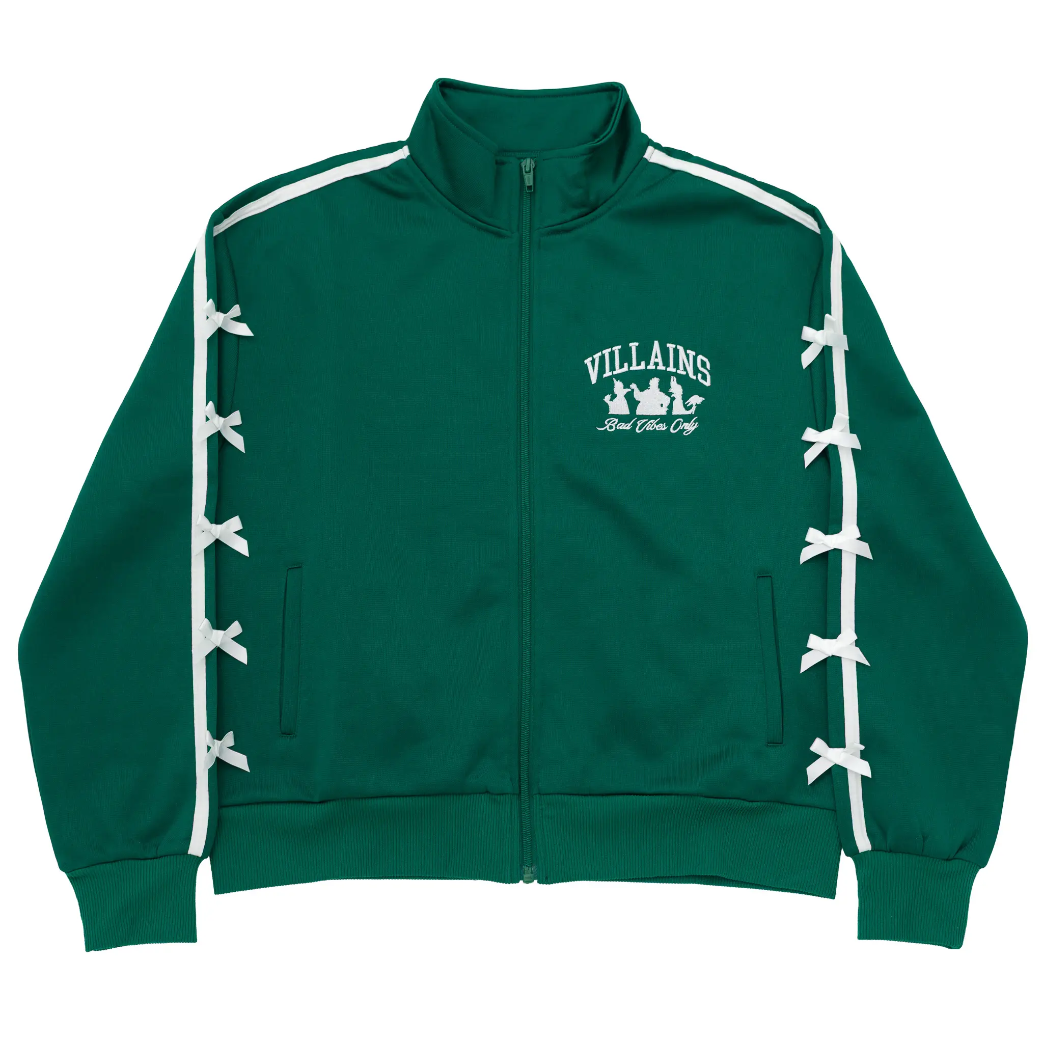 Disney Villains Women's Graphic Drop Shoulder Zip Front Track Jacket Green