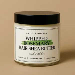 Eniola Whipped Rosemary Hair Shea Butter - 100% Natural, Suitable for Hair Care, Ideal for Styling and Toning Coconut Haircare Avocado Nourishing