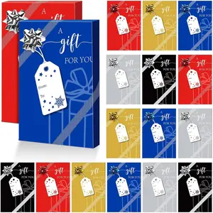 30 count  Card Box Holders Gifts for You Present Greeting Card Holder with Paper Tags and Bows Mini Favor Wrapping Boxes for Holiday Party (Classic Color, Festival)