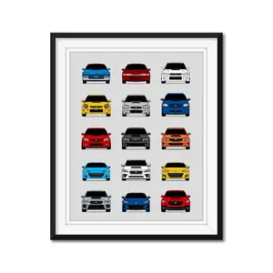 Subaru Generations Poster | History and Evolution Wall Art | Classic to Modern Subaru Car Print for JDM Fans