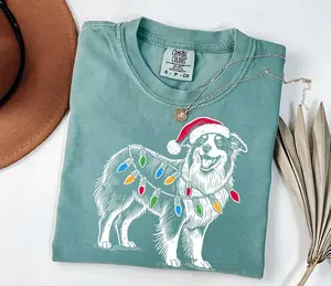 Comfort Colors Australian Shepherd Christmas Shirt, Aussie Dog Mom Gift, Funny Xmas Dog Tee, Australian Shepherd Lover Tee